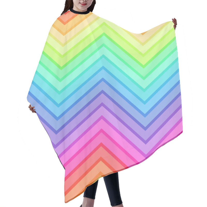 Personality  Seamless Rainbow Chevron Pattern Hair Cutting Cape