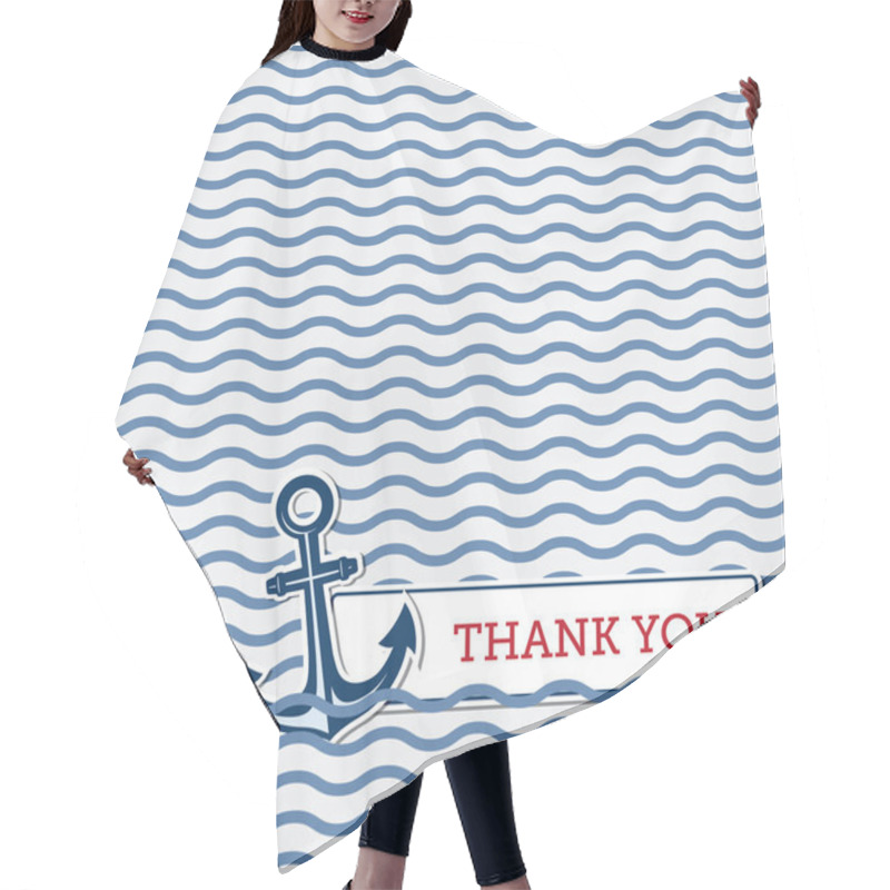 Personality  Thank You Card With Anchor Hair Cutting Cape