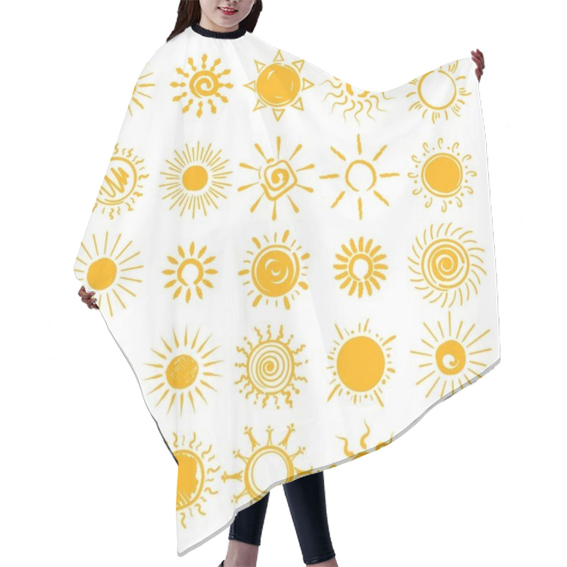 Personality  Sun Doodle Icons Set Hair Cutting Cape