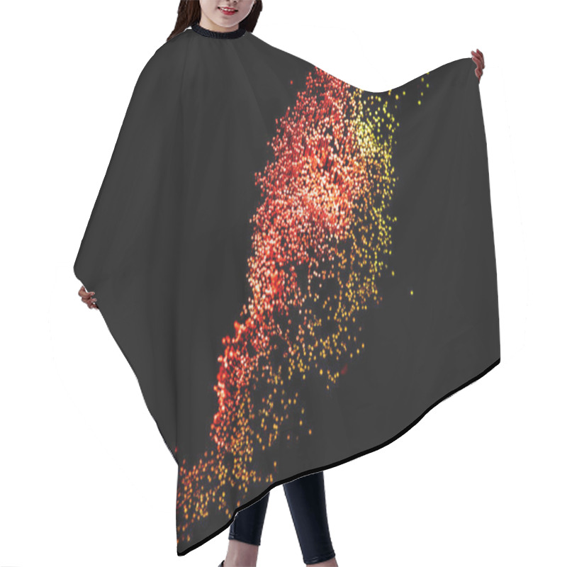 Personality  Glowing Red Fiber Optics On Dark Background, Looks Like Firework Hair Cutting Cape