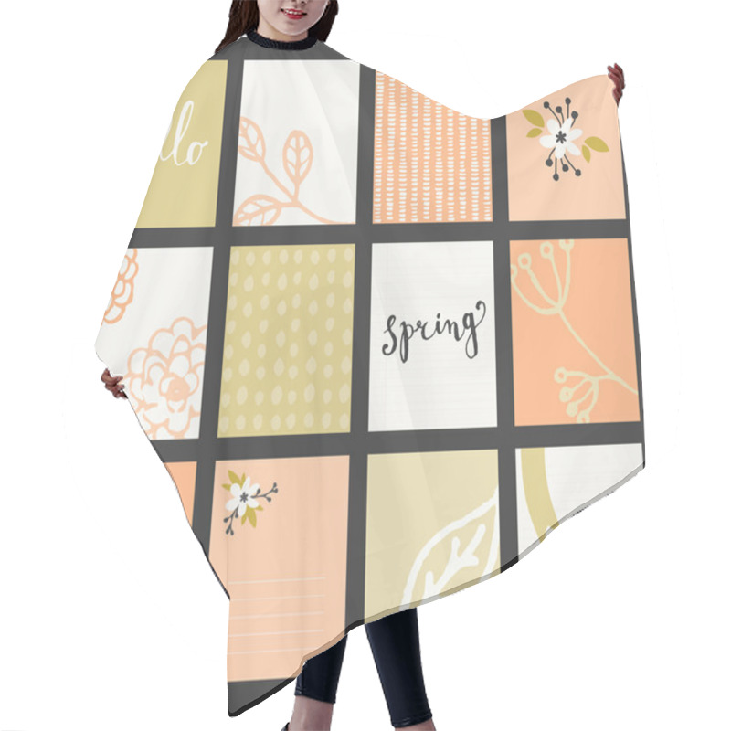 Personality  Greeting Card Templates Collection Hair Cutting Cape