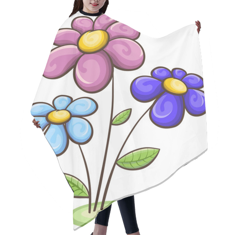 Personality  Three Cartoon Flowers Hair Cutting Cape