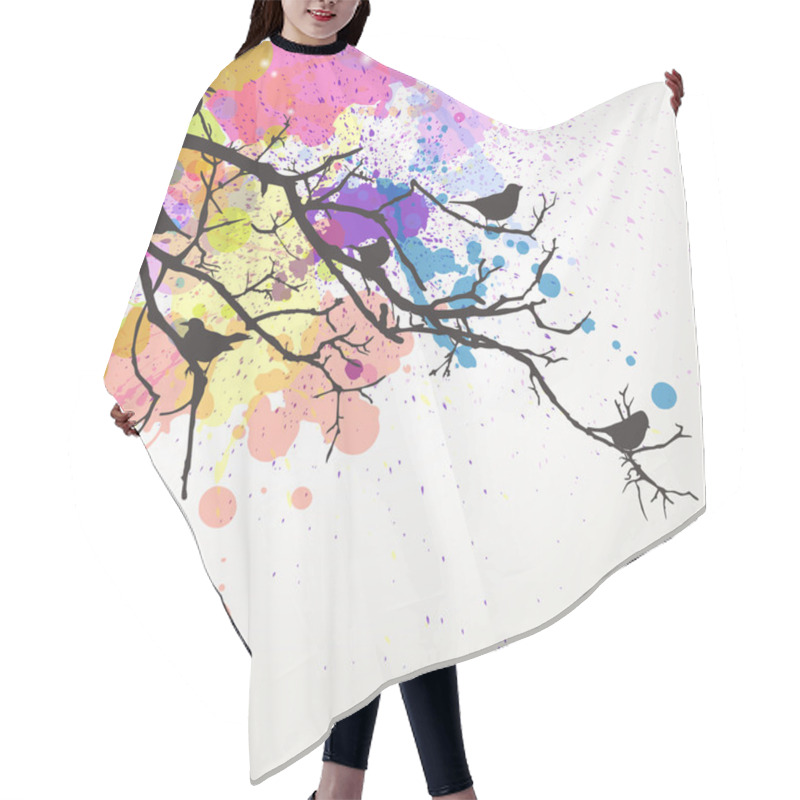 Personality  Abstract Vector Branch Hair Cutting Cape