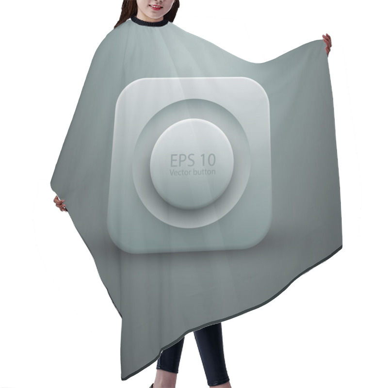 Personality  White Web Button Vector Illustration  Hair Cutting Cape