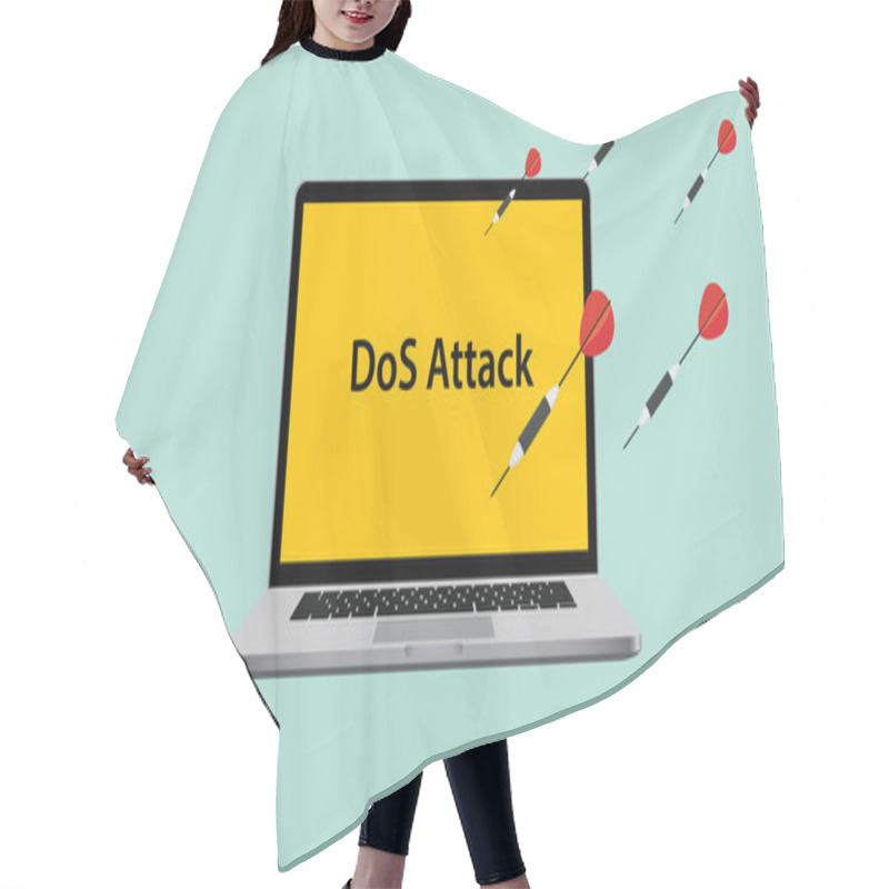 Personality  Ddos Dos Denial Of Service Attack With Laptop Attacked Hair Cutting Cape