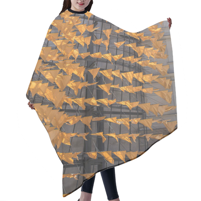 Personality  Yellow Flag Wall Design Building Material Pattert Hair Cutting Cape