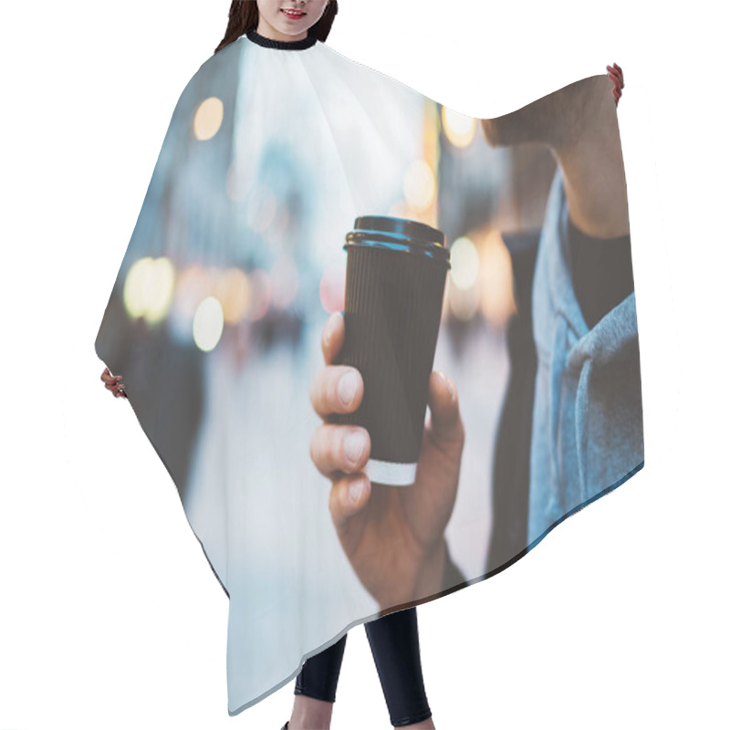 Personality  Man Drinking Coffee Hair Cutting Cape