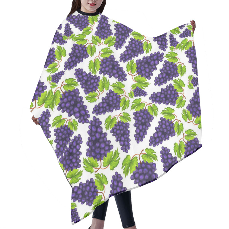 Personality  Seamless Grapes Fruit Pattern Hair Cutting Cape