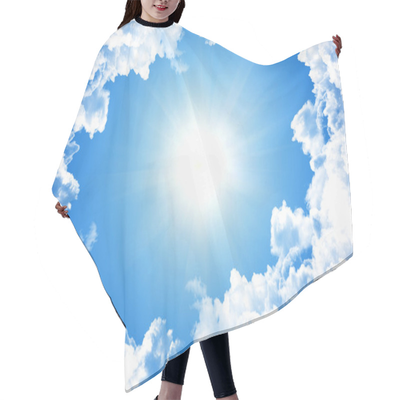 Personality  Sun In Bright Blue Sky Hair Cutting Cape