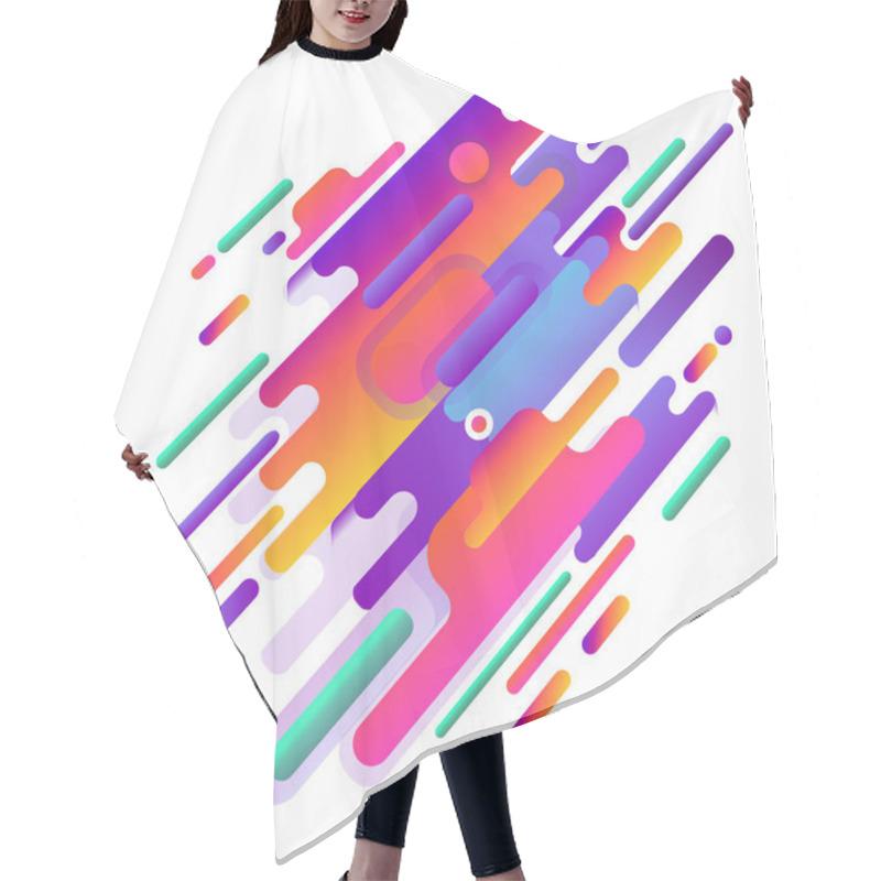 Personality  Original Beautiful Combination Modern Style Abstraction With Composition Made Of Various Rounded Shapes In Actual Color Palette Hair Cutting Cape