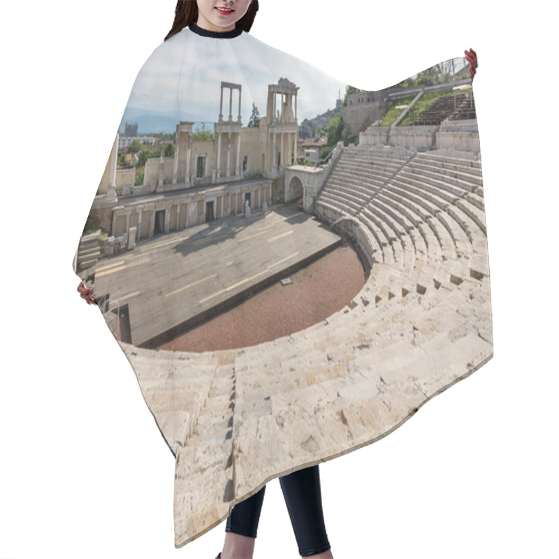 Personality  PLOVDIV, BULGARIA - MAY 1, 2016: Ruins Of Ancient Roman Theatre In Plovdiv, Bulgaria Hair Cutting Cape