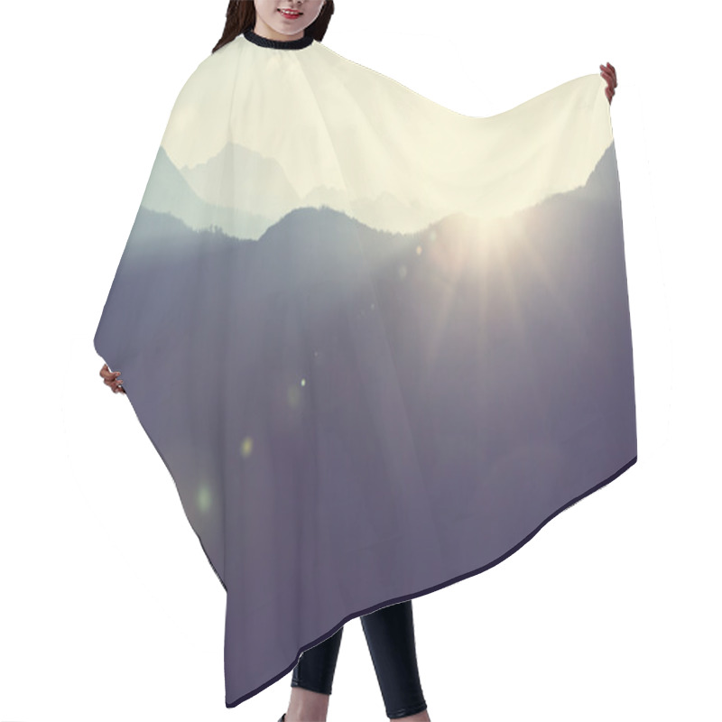 Personality  Beautiful Mountains Silhouettes Hair Cutting Cape