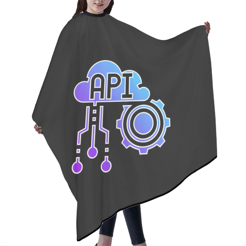 Personality  Api Blue Gradient Vector Icon Hair Cutting Cape