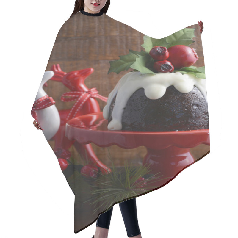 Personality  Traditional Christmas Plum Pudding Hair Cutting Cape