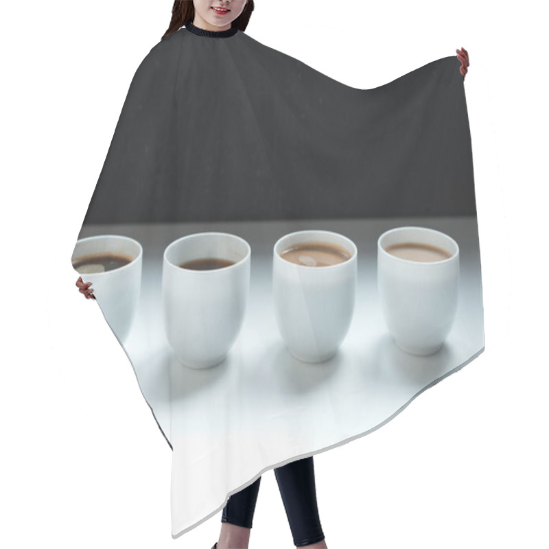 Personality  Different Kinds Of Coffee In Row  Hair Cutting Cape