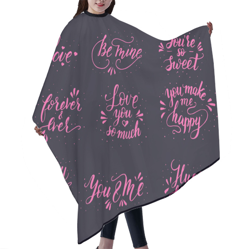 Personality  Hand Drawn Romantic Quote Set. Handwritten With Brush Pen. Hair Cutting Cape