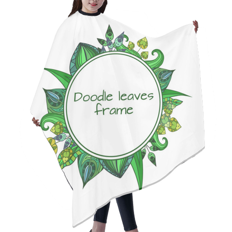 Personality  Patterned Doodle Green Leaves Hair Cutting Cape