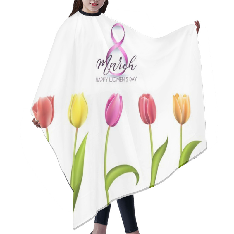 Personality  Spring Text With Tulip Flower. Vector Illustration EPS10 Hair Cutting Cape