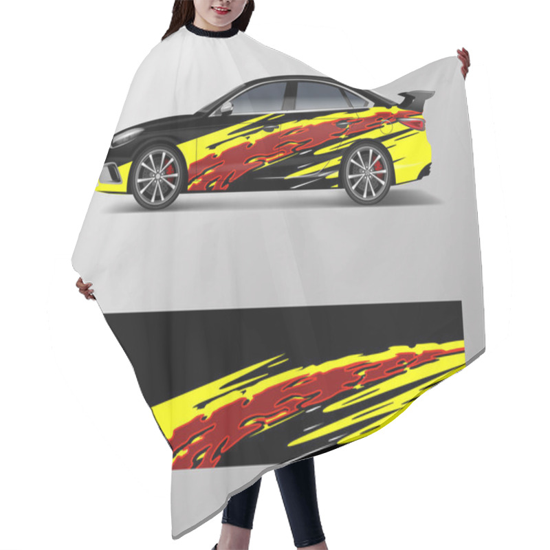 Personality  Modern Racing Car Wrap Strip For Racing Sport Car Design. Hair Cutting Cape