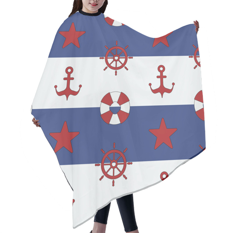 Personality  Maritime Mood Pattern Hair Cutting Cape