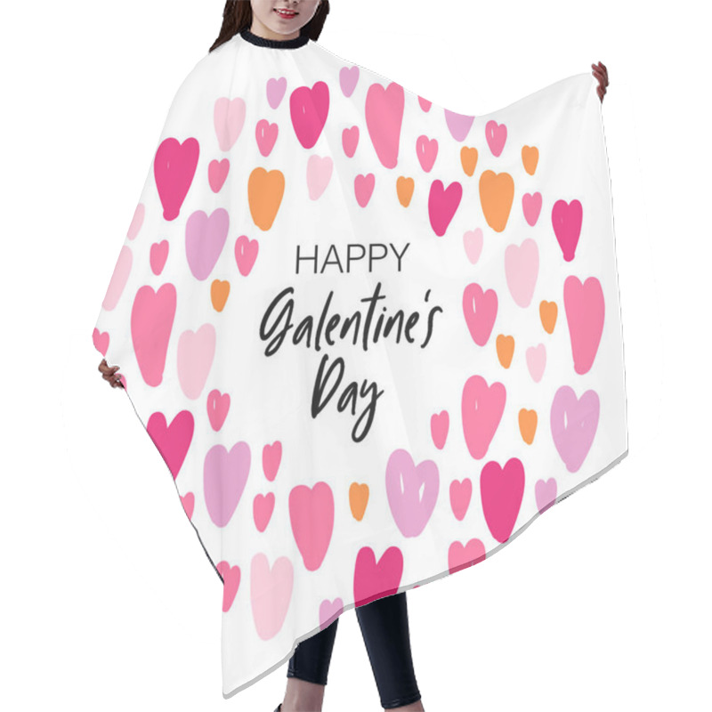 Personality  Cute Card With Hand Drawn Hearts For Girls Friends Celebrating Valentines Day Hair Cutting Cape