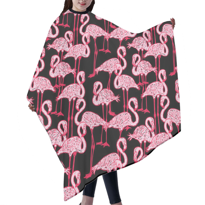 Personality  Seamless Background Of The Pink Flamingos Hair Cutting Cape