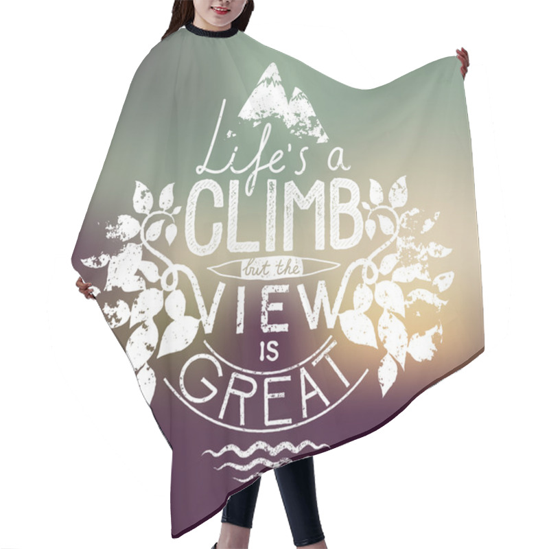 Personality  Hiking Calligraphy Concept Hair Cutting Cape