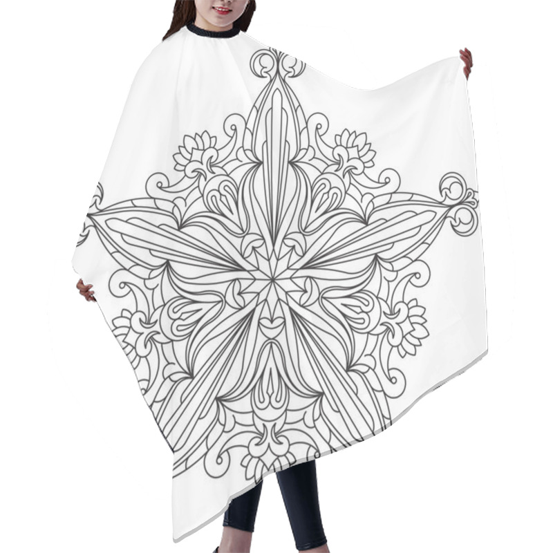 Personality  Lace Design In Mono Line Style Hair Cutting Cape