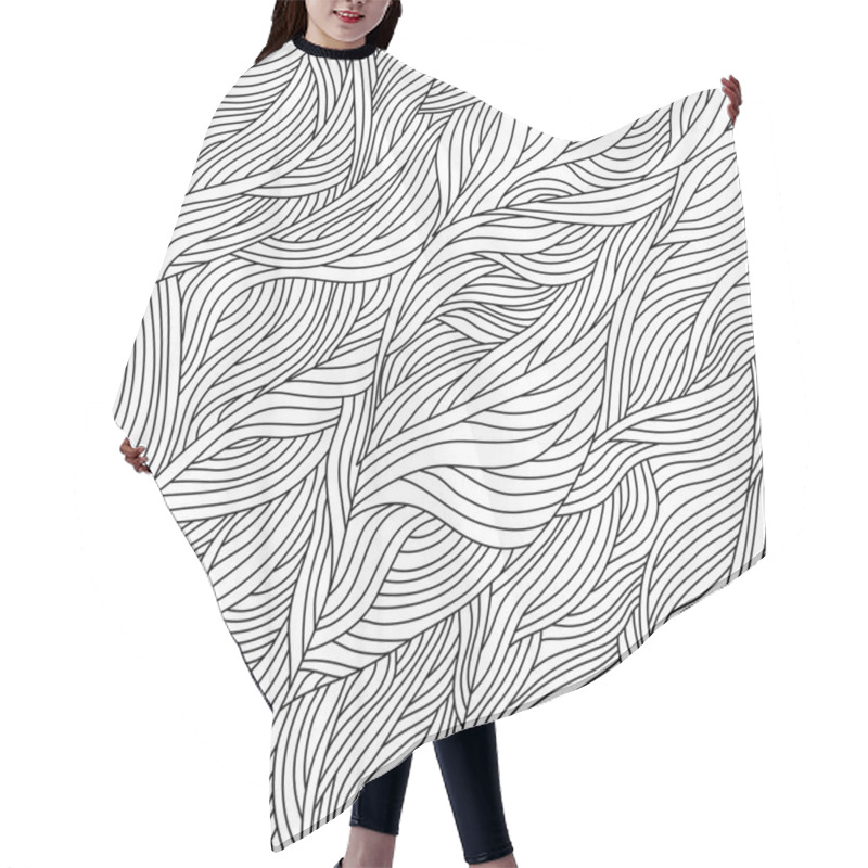 Personality  Abstract Seamless Pattern Waves Hair Cutting Cape