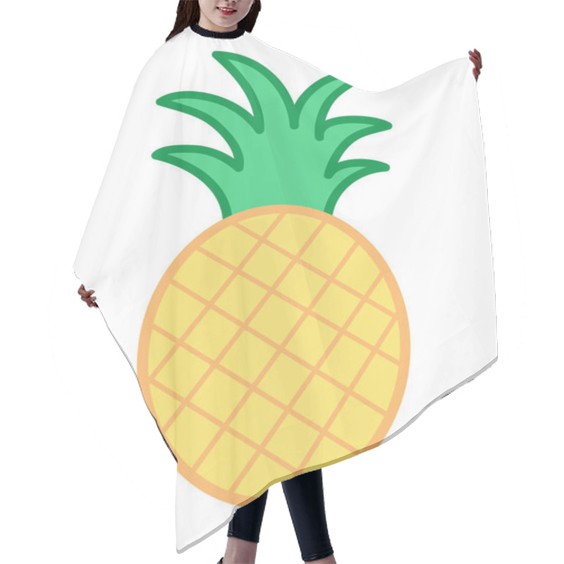 Personality  Pineapple Vector Cartoon Illustration Drawing Icon, Isolated On White Background Hair Cutting Cape