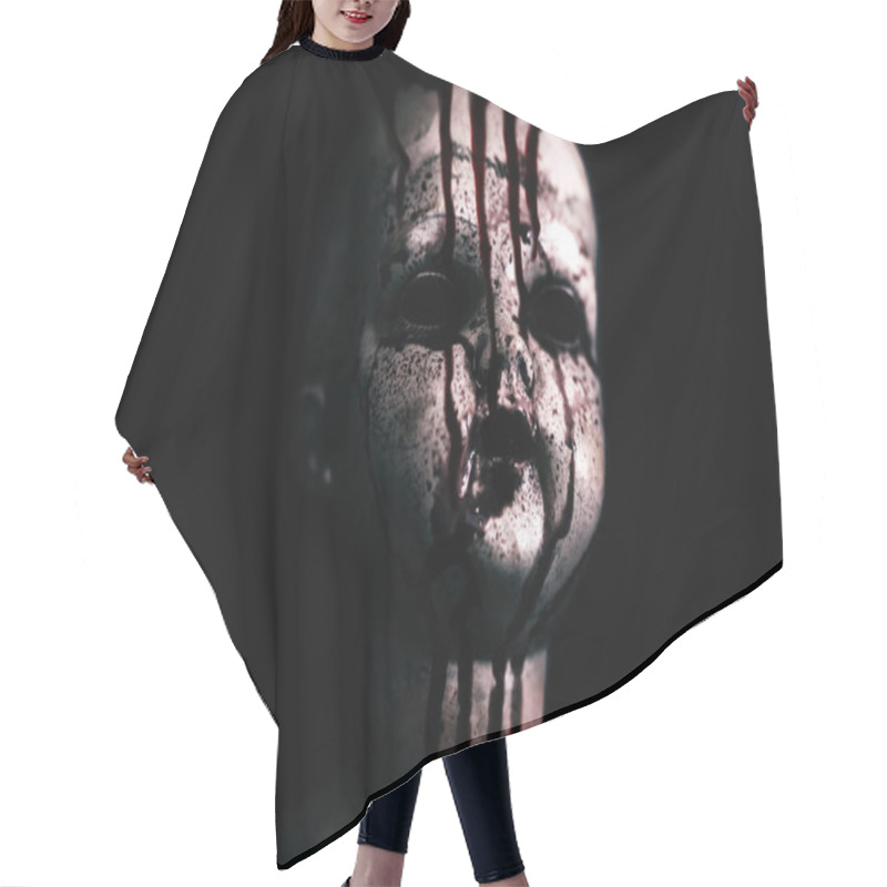 Personality  Creepy Bloody Doll In The Dark  Hair Cutting Cape