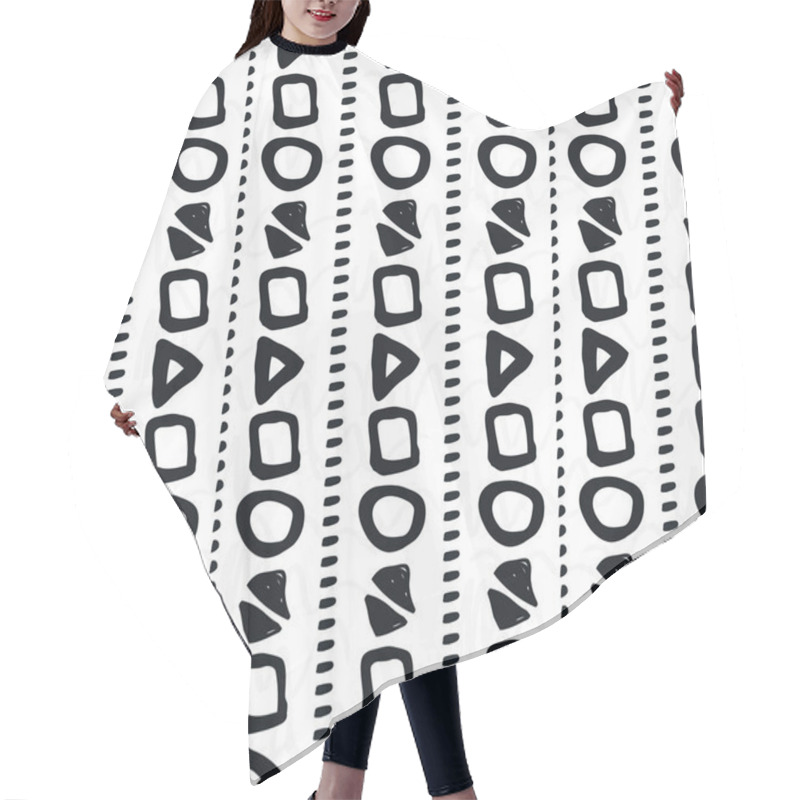 Personality  Hand-drawn Geometric Seamless Pattern Hair Cutting Cape