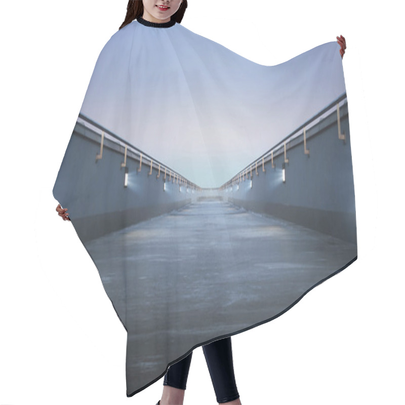 Personality  Road Through The Bridge With Blue Sky Background Hair Cutting Cape