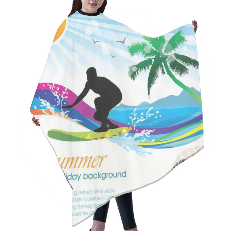 Personality  Summer Holiday Vector Design 02 Hair Cutting Cape