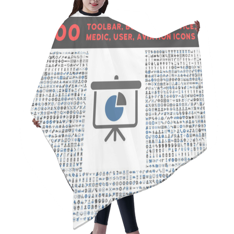 Personality  Pie Chart Demonstration Icon With Large Pictogram Collection Hair Cutting Cape