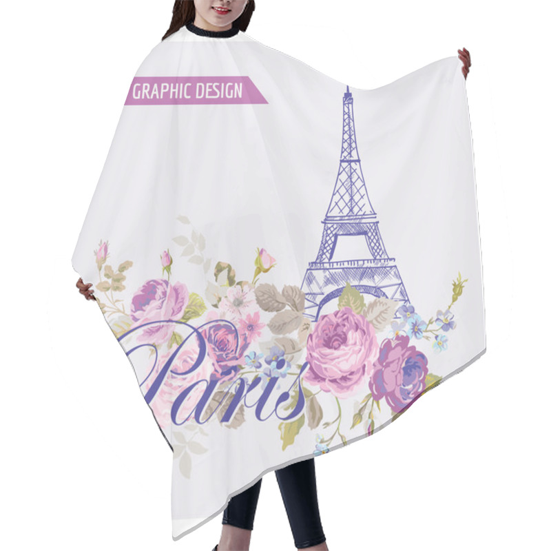 Personality  Floral Paris Graphic Design - For T-shirt, Fashion, Prints Hair Cutting Cape