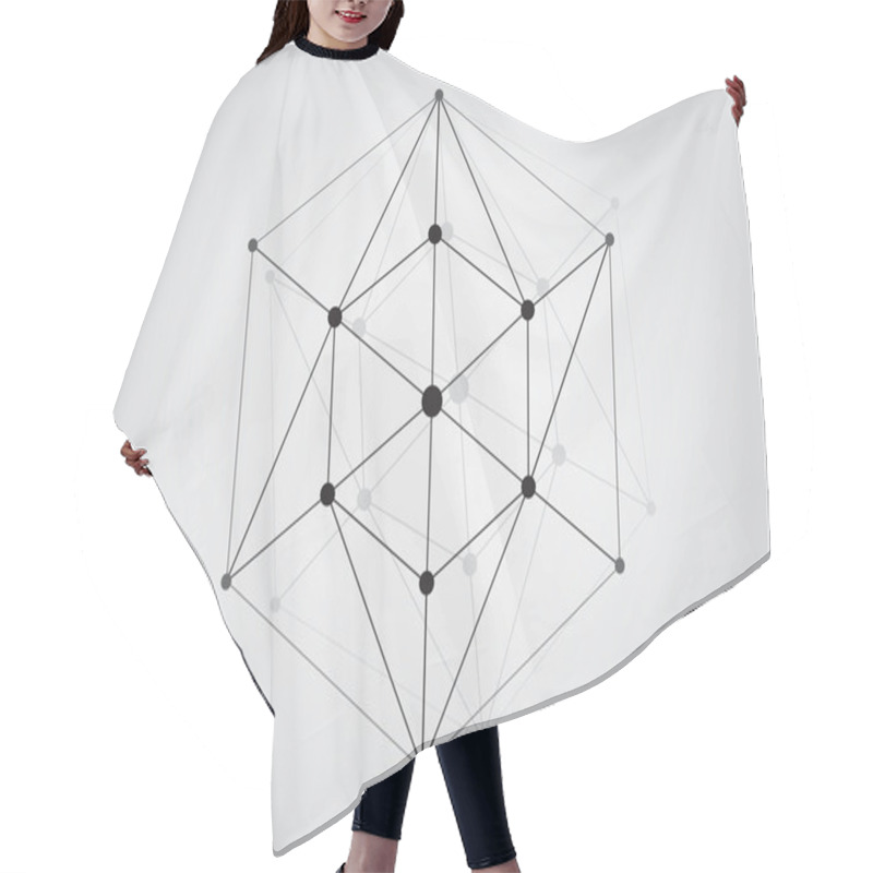 Personality  Black And White Lattice Shape Object Hair Cutting Cape