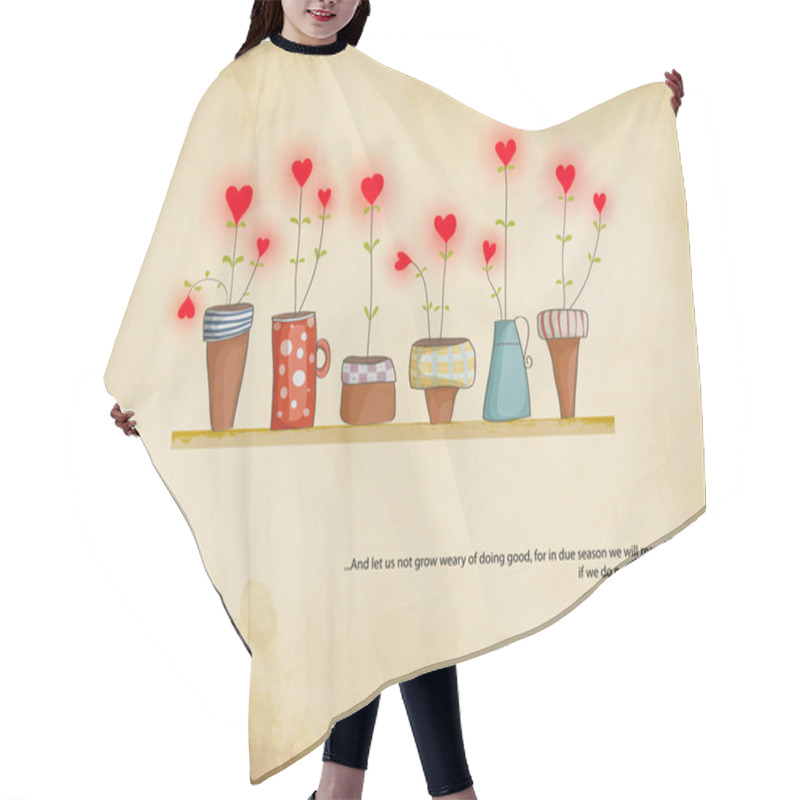 Personality  Planted Hearts Hair Cutting Cape