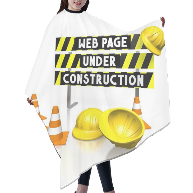 Personality  3D Web Page Under Construction Hair Cutting Cape