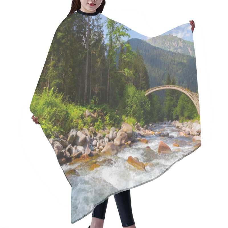 Personality  Old Historical Stone Bridges And Nature Scenery Hair Cutting Cape