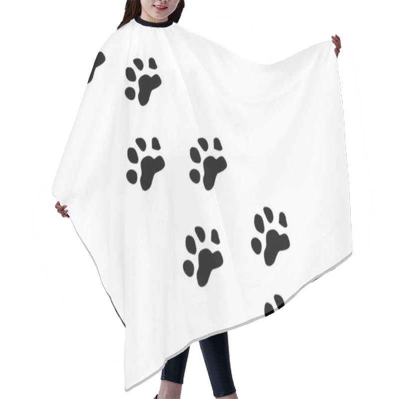 Personality  A Trail Of Paw Prints.Vector Illustration. Hair Cutting Cape