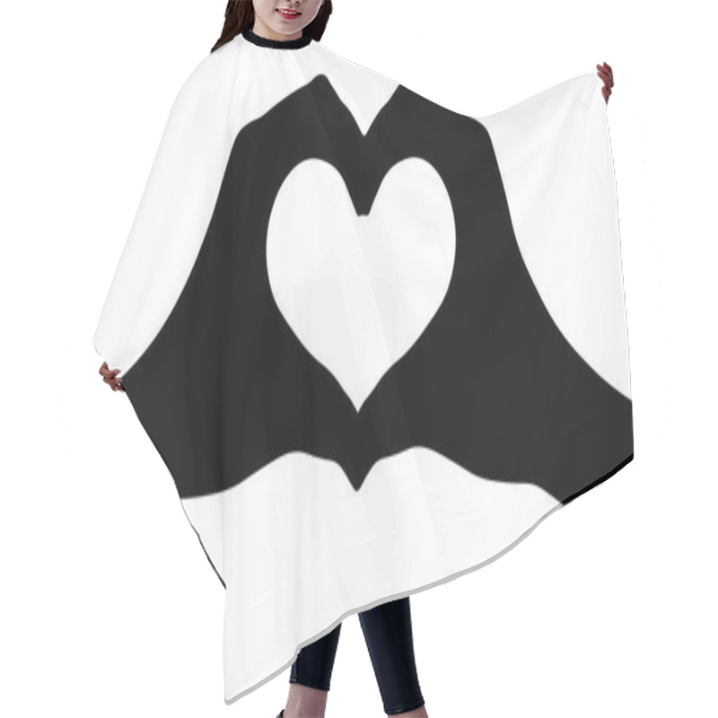 Personality  Hands In Form Of Heart Silhouette Vector Hair Cutting Cape