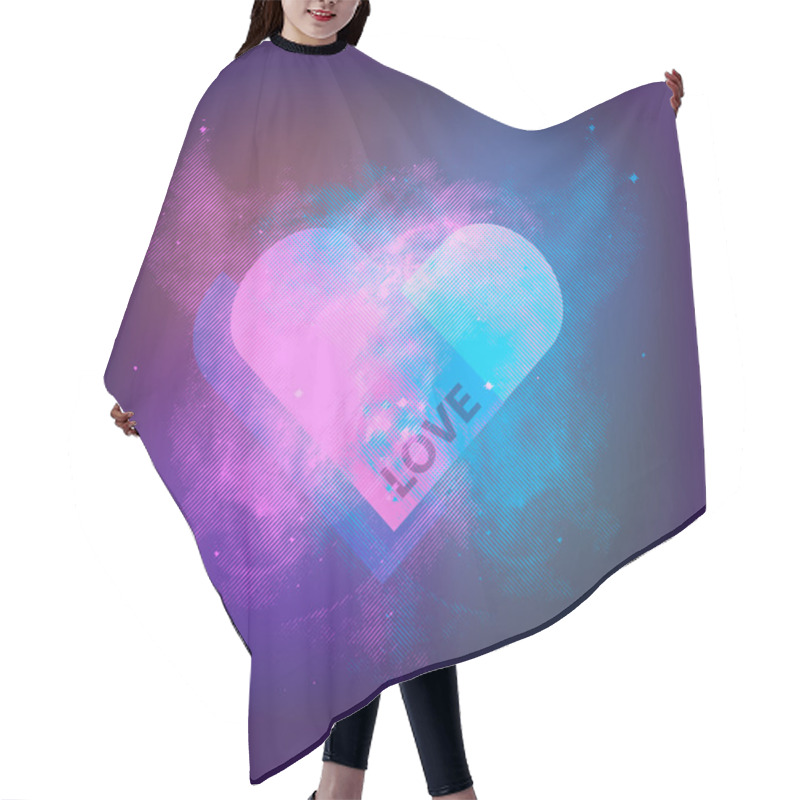 Personality  Vector Space Background With Heart. Hair Cutting Cape