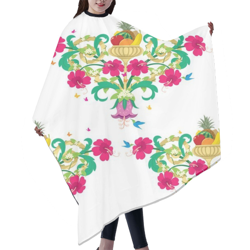 Personality  Tropical Floral Borders - Retro Hair Cutting Cape