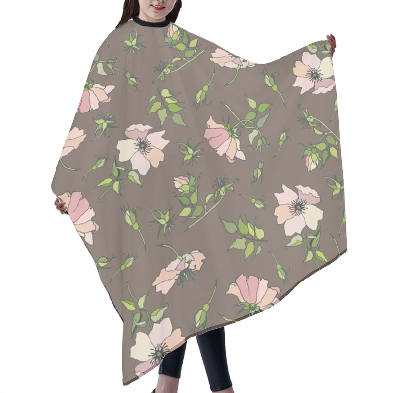 Personality  Background. Wild Rose. Hair Cutting Cape