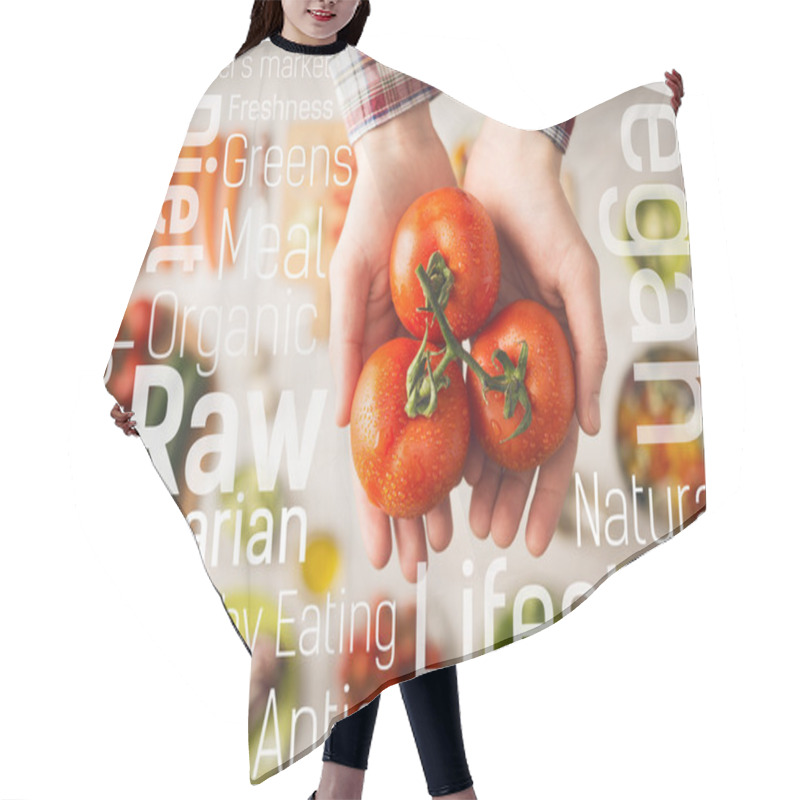 Personality  Healthy Eating Concept Hair Cutting Cape