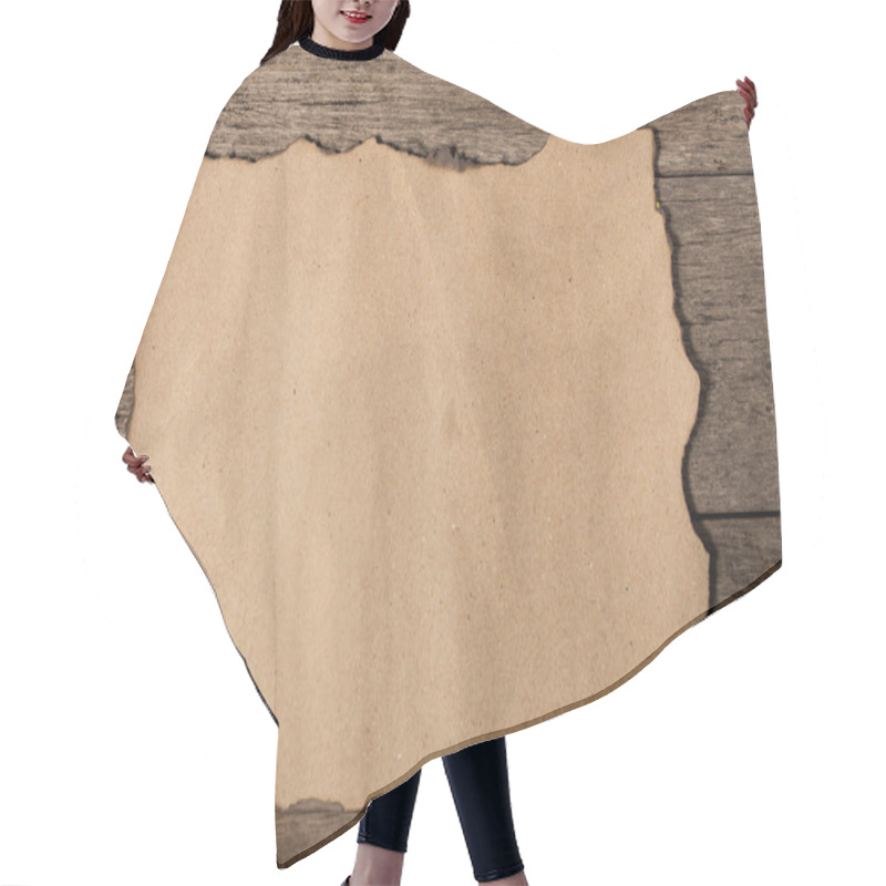 Personality  Old Paper On Brown Aged Wood Hair Cutting Cape