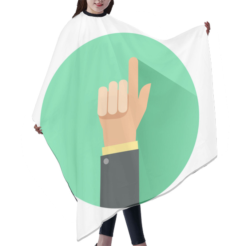 Personality  Businessman Hand With Pointing Finger Hair Cutting Cape