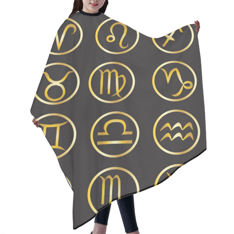 Personality  Zodiac Icons  Illustration Hair Cutting Cape