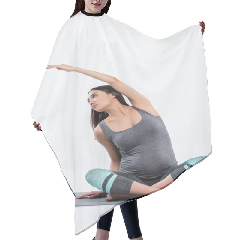 Personality  Pregnant Woman Training In Sportswear Hair Cutting Cape